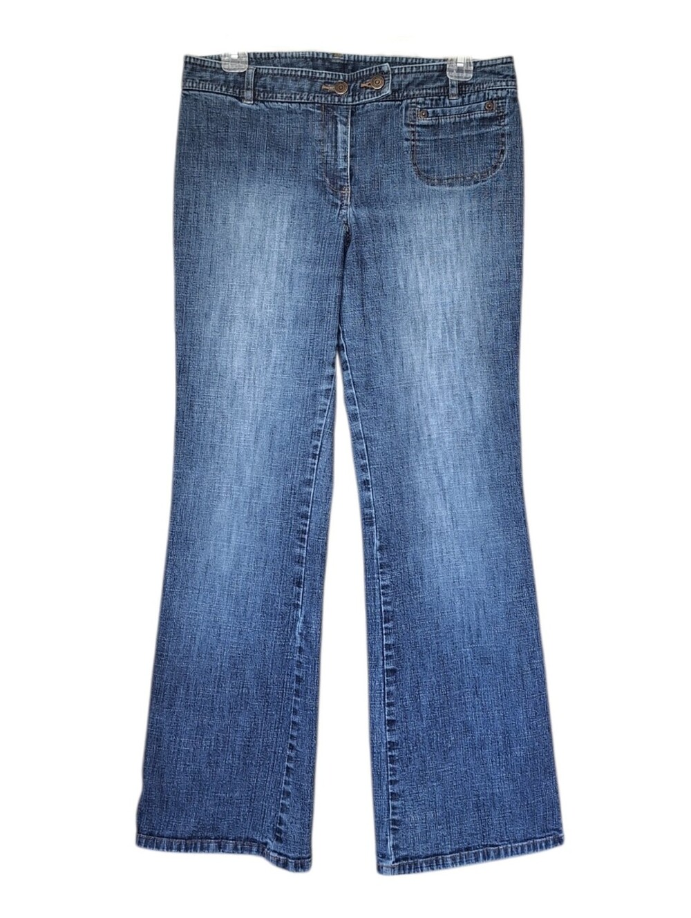 LOFT Ann Taylor Jeans Wide Leg Bootcut Stretch Denim 8